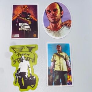 4x lot of GTA 5 animated series exclusive stickers 1.5 inches for decorations